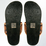 American Darling ADFTE102 Hand tooled carved genuine leather sandal footwear flip flop