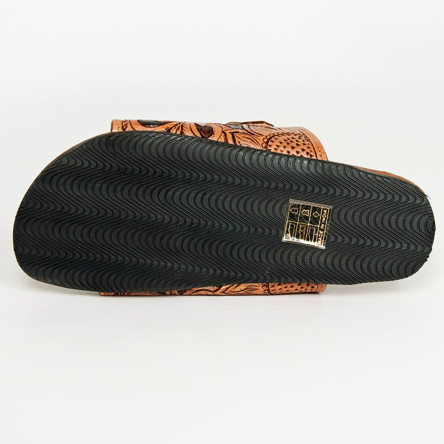 American Darling Hand Tooled, Carved Genuine Leather Sandal Footwear Flip Flop | Tooled