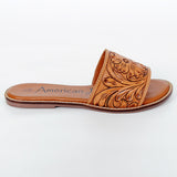 American Darling ADFTE106 Hand tooled carved genuine leather sandal footwear flip flop