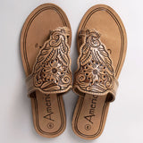 American Darling ADFTE109 Hand tooled carved genuine leather sandal footwear flip flop