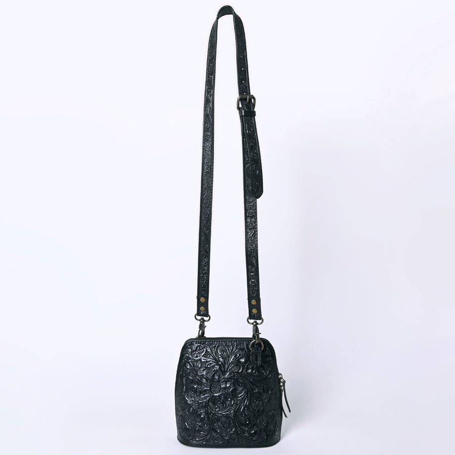American Darling Western Leather Crossbody Bag Hand Tooled Floral Carved Purse with Adjustable Strap