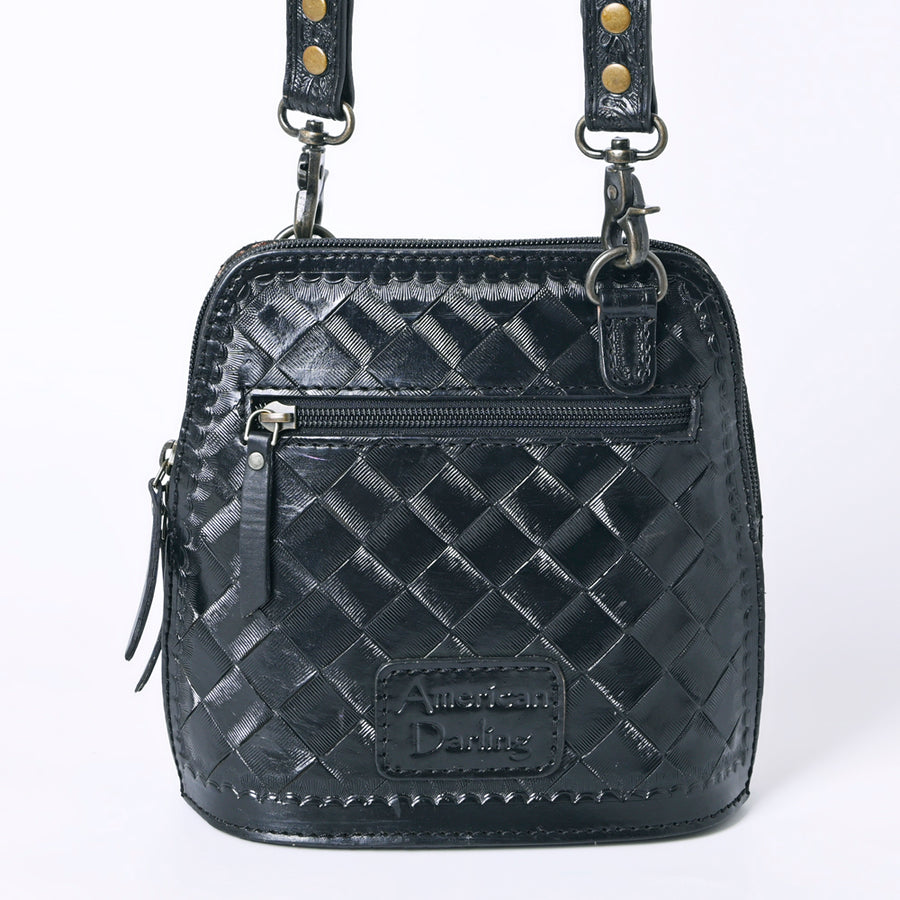 American Darling Western Leather Crossbody Bag Hand Tooled Floral Carved Purse with Adjustable Strap