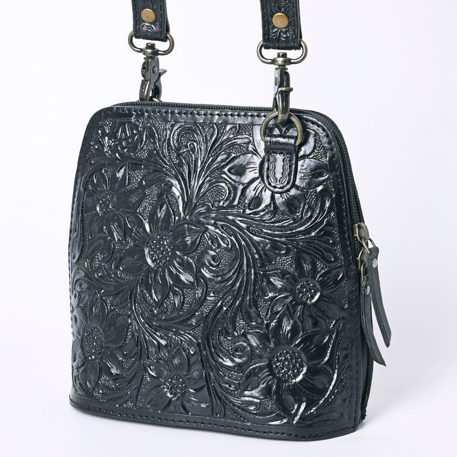 American Darling Hand Tooled Floral Leather Crossbody Bag - Uhorse