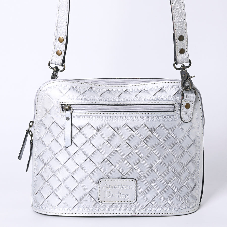 American Darling Western Crossbody Bag for Women Hand Tooled Floral Leather Purse with Adjustable Strap