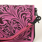 American Darling Clutch Hand Tooled Genuine Leather Western Women Bag Handbag Purse Pink | Leather Clutch Bag | Clutch Purses for Women