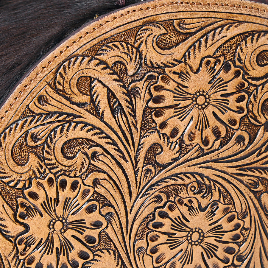 American Darling Duffel Hand Tooled Hair on Genuine Leather Western Women Bag | Duffel Weekend Travel Bags