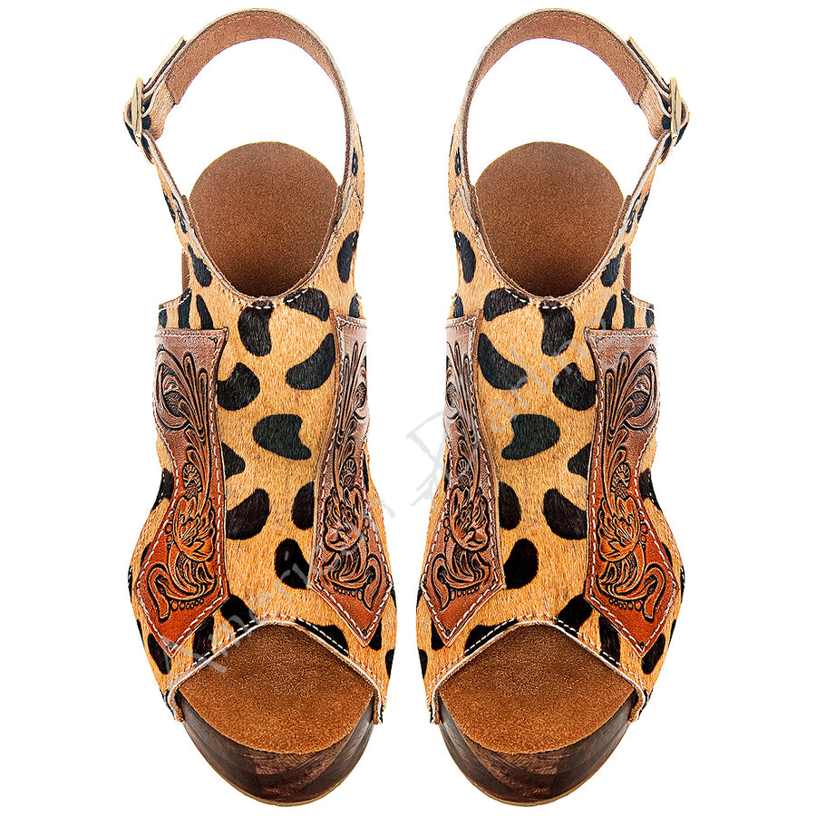 American Darling Adft101 Hand Tooled, Carved Genuine Leather Sandal Footwear Flip Flop | Tooled