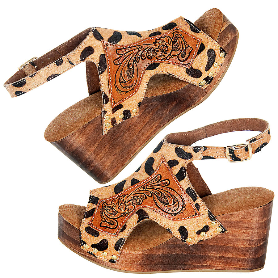 American Darling Adft101 Hand Tooled, Carved Genuine Leather Sandal Footwear Flip Flop | Tooled