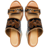 American Darling ADFT111 Hand tooled carved genuine leather sandal footwear flip flop