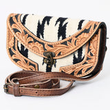 American Darling ADBG1097 Wallet Hand Tooled Saddle Blanket Genuine Leather women bag western handbag purse