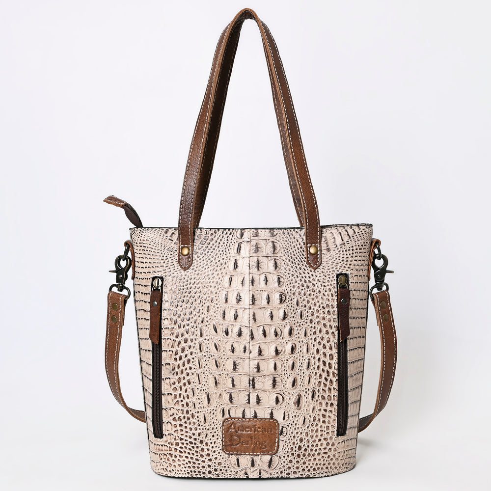 American Darling Tote Crocodile Embossed Genuine Leather Western Women Bag Handbag | for Cute Laptop