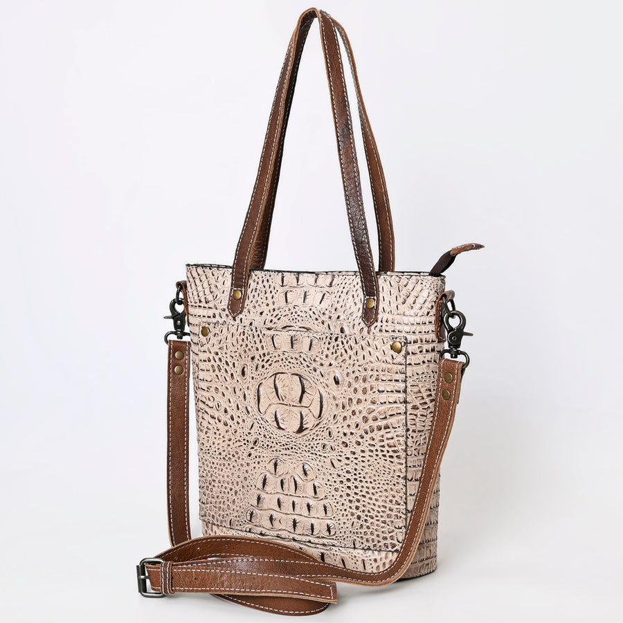American Darling Crocodile Embossed Western Leather Tote Bag - Uhorse