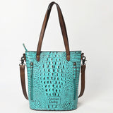 American Darling Tote Crocodile Embossed Genuine Leather Western Women Bag Handbag | for Cute Laptop