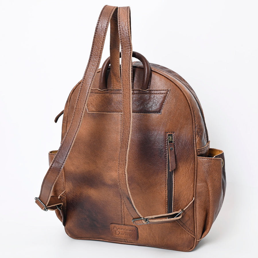 American Darling Western Backpack Purse Handcrafted from Crocodile Embossed Genuine Leather | Buckstitch Detail & Multi-Pocket Design