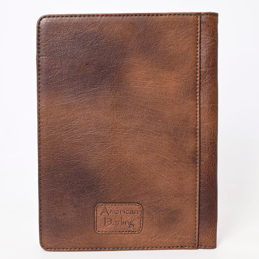 American Darling Western Portfolio Case Handcrafted from Hand Tooled Genuine Leather | Floral Carved Tablet Sleeve for Women