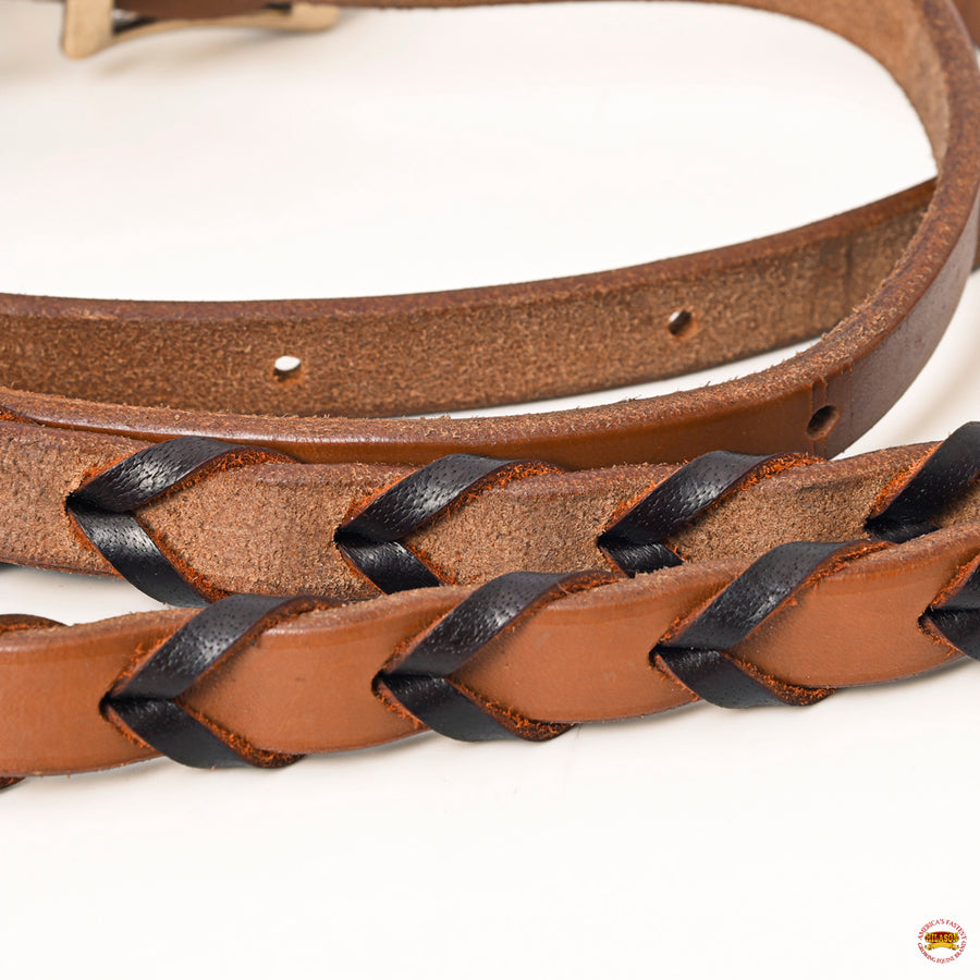 HILASON Western Horse American Leather Laced Barrel Roper Reins Brown | Racing Roping for Horses