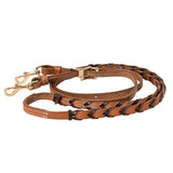 HILASON Western Horse American Leather Laced Barrel Roper Roper Reins Brown | Roper Reins | Horse Reins | Barrel Reins | Barrel Racing Reins | Leather Roping Reins | Roping Reins for Horses