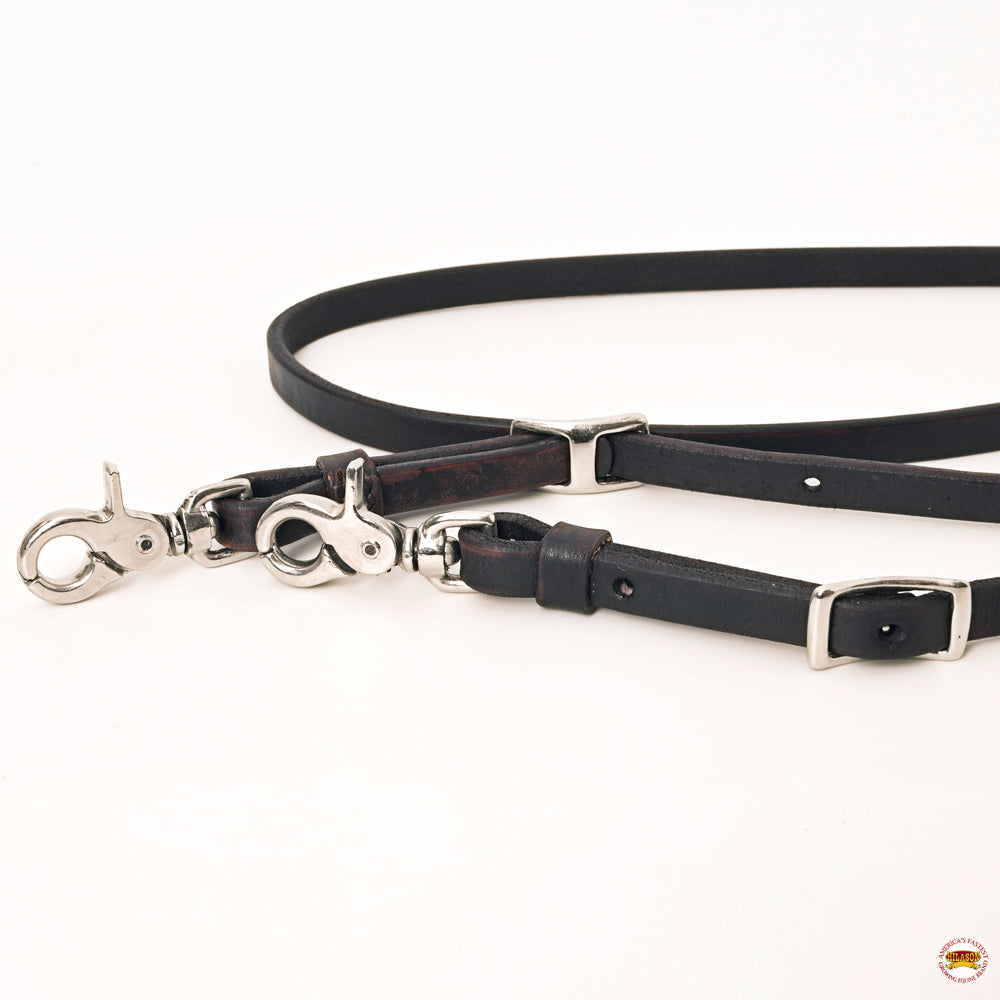 Hilason Western Horse American Leather Flat Roper Reins Dark Brown