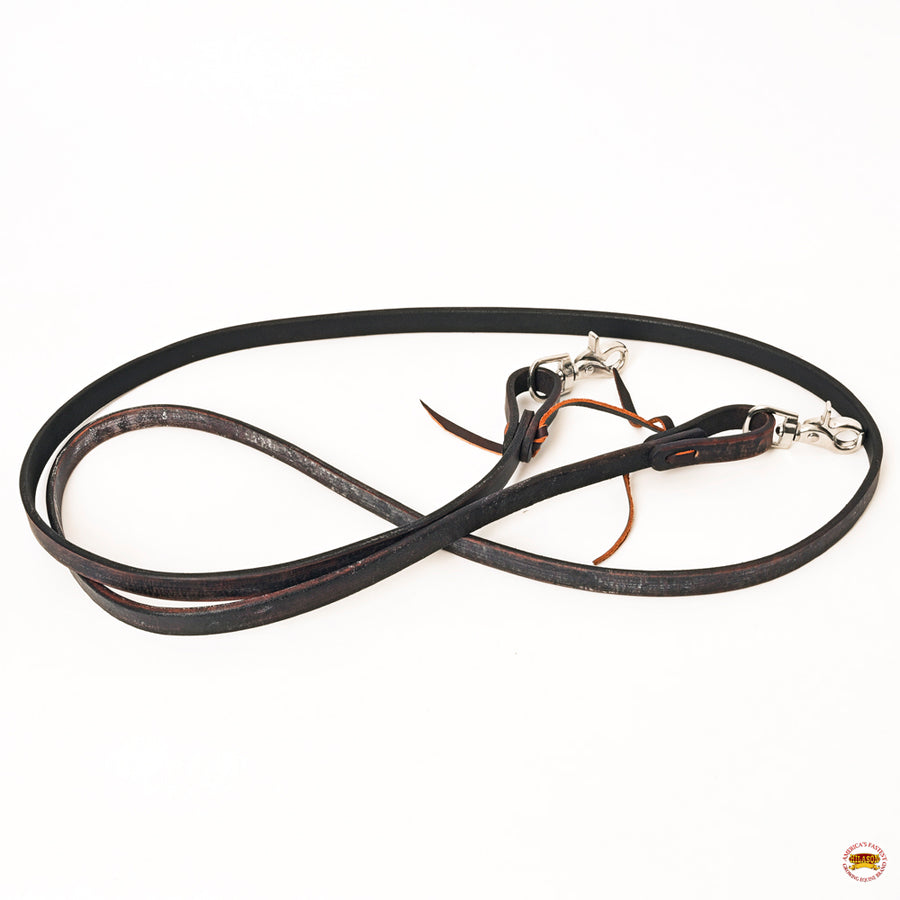HILASON Western Horse American Leather Latigo Ends Roper Reins, Dark Brown | Reins Barrel Racing Roping for Horses