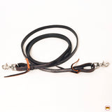 Hilason Western Horse American Leather Latigo Ends Roper Reins Dark Brown