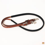 Hilason Western Horse American Leather Barrel Roper Reins Brown & Black