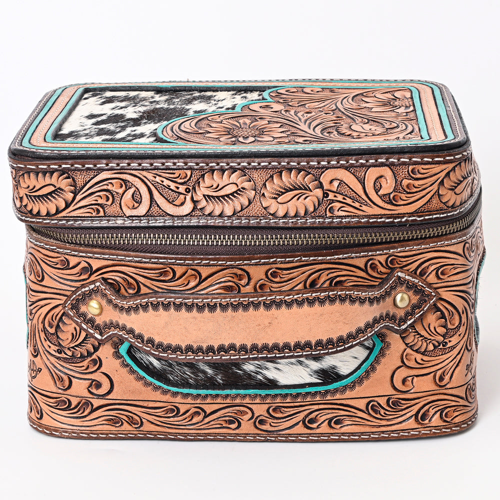 American Darling Jewelry Case Hand Tooled Hair on Genuine Leather Western Women Bag Handbag Purse |
