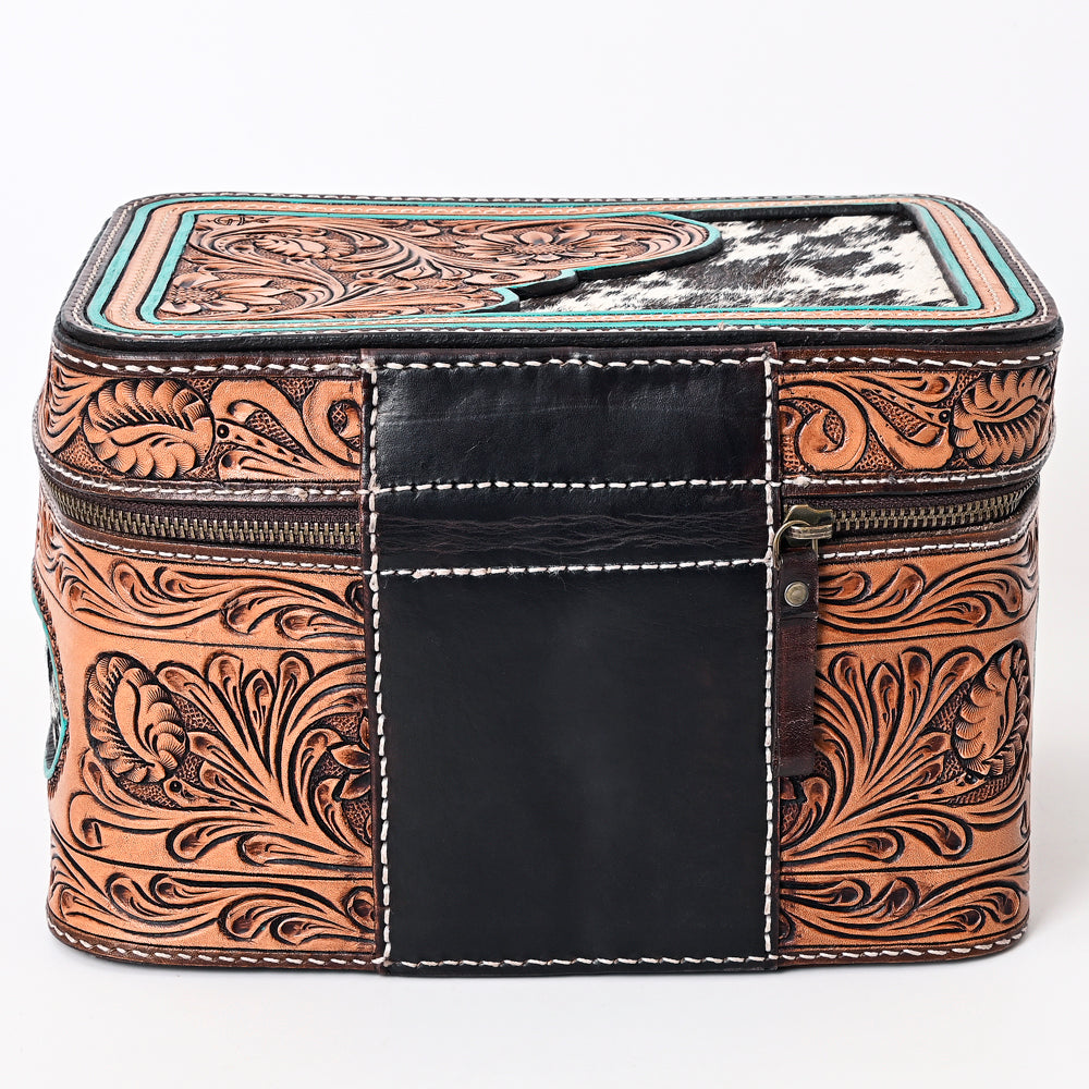 American Darling Jewelry Case Hand Tooled Hair on Genuine Leather Western Women Bag Handbag Purse |