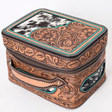 American Darling Jewelry Case Hand Tooled Hair on Genuine Leather Western Women Bag Handbag Purse |
