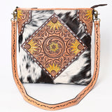 American Darling Cross Body Hand Tooled Hair on Genuine Leather Western Women Bag | Black Handbag Purse Crossbody for Cute