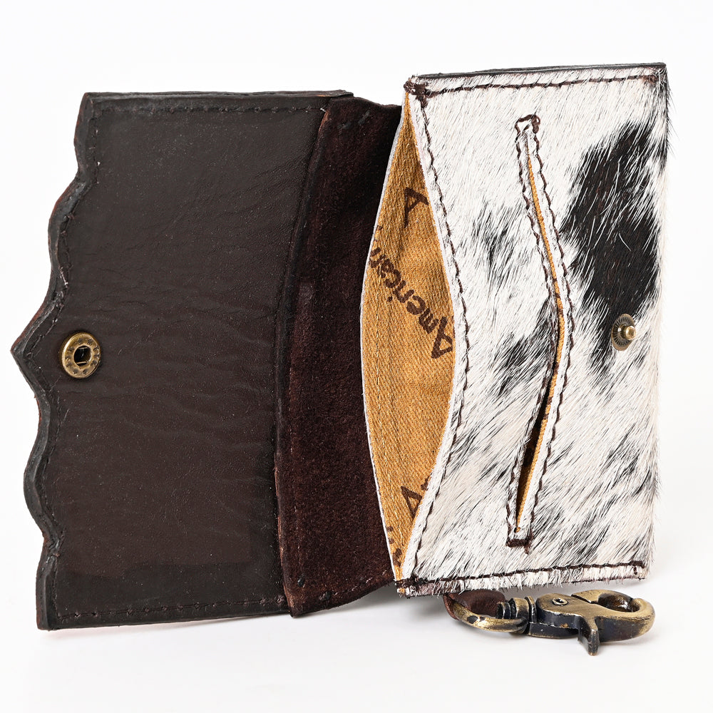 American Darling Coin Purse Hand Tooled Hair On Genuine Leather Western Women Bag | Handbag Wallet Purses for