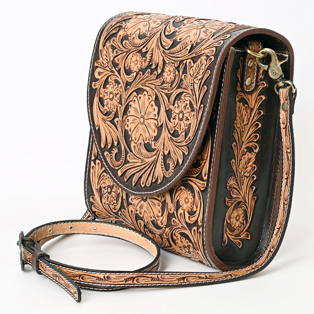 American Darling CrossBody Hand Tooled Full Grain Genuine Leather Western Women Bag Handbag Purse | for Cute