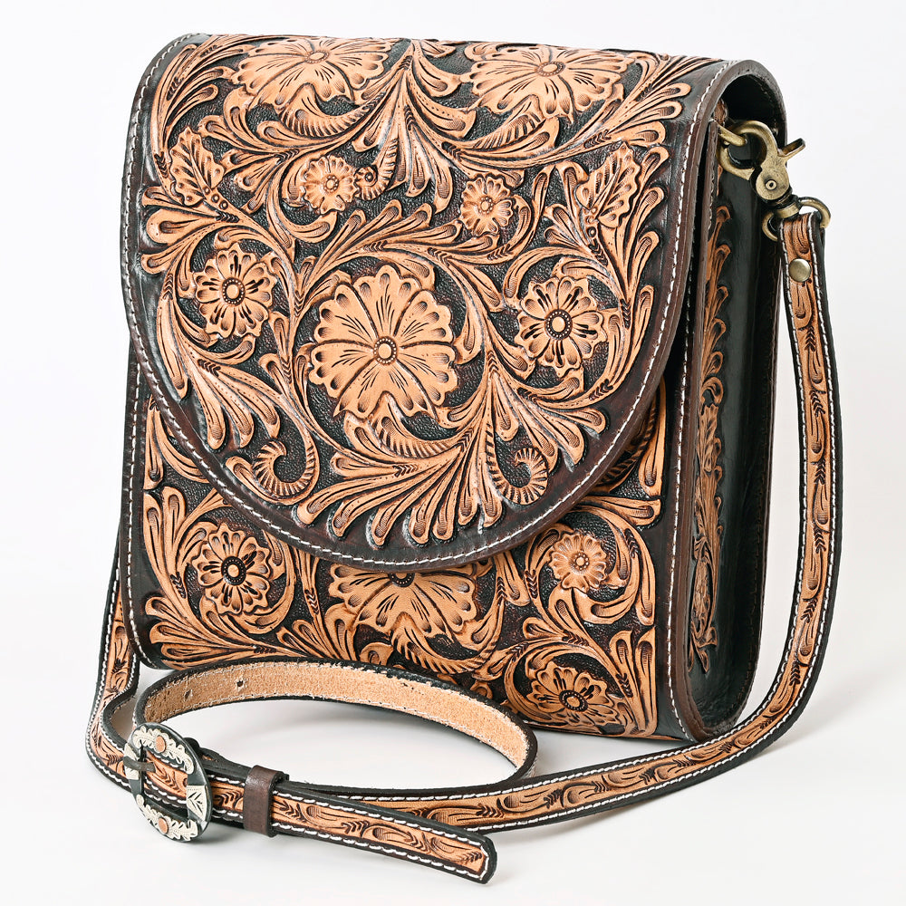 American Darling CrossBody Hand Tooled Full Grain Genuine Leather Western Women Bag Handbag Purse | for Cute
