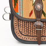 Hilason Floral Western Horse Leather Saddle Bag Heavyduty Traditional Trail Ride
