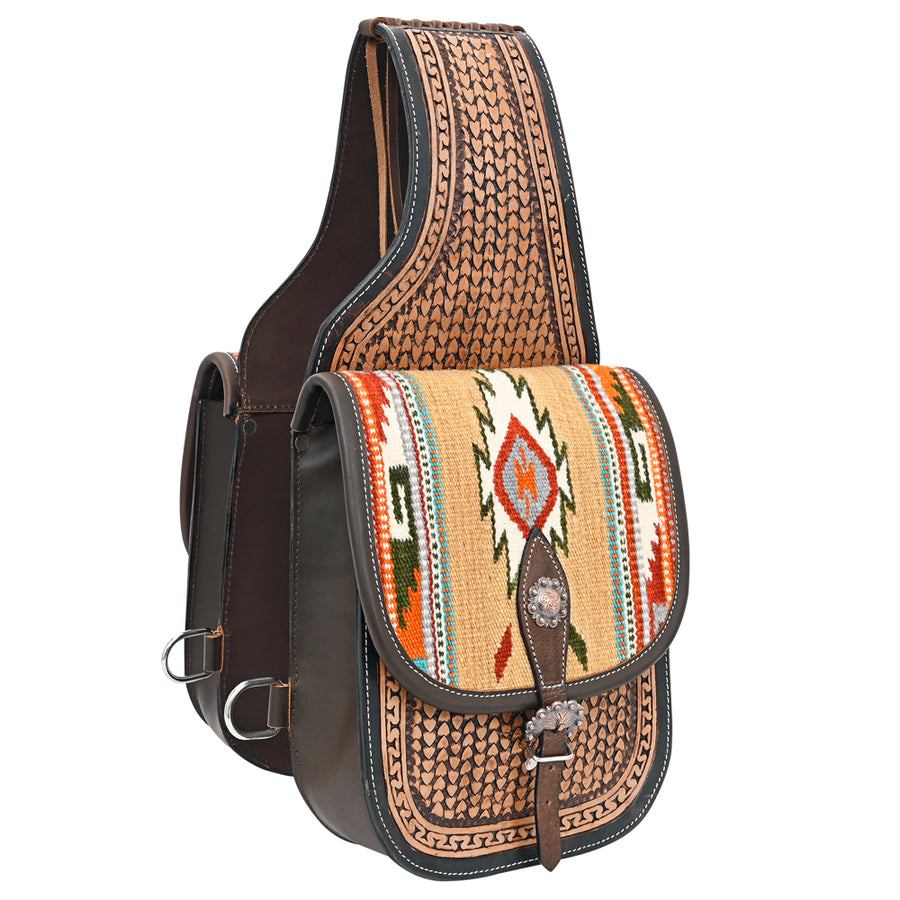 HILASON Soft Leather Horse Saddle Bag Brown | Equestrian Western Adjustable Closure