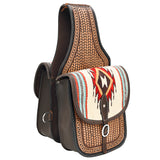 Hilason Floral Western Horse Leather Saddle Bag Heavyduty Traditional Trail Ride