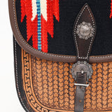 Hilason Floral Western Horse Leather Saddle Bag Heavyduty Traditional Trail Ride