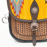 Hilason Floral Western Horse Leather Saddle Bag Heavyduty Traditional Trail Ride