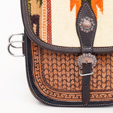 Hilason Floral Western Horse Leather Saddle Bag Heavyduty Traditional Trail Ride