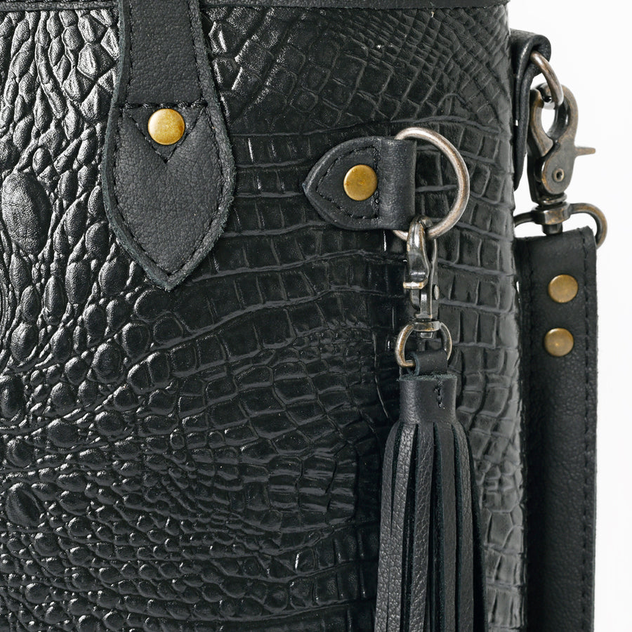 American Darling Tote Crocodile Embossed Genuine Leather Western Women Bag Handbag Purse | Travel Bags College Casual for