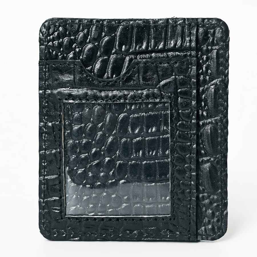 American Darling Card Holder Crocodile Embossed Genuine Leather | Business Credit Sports Slim Debit