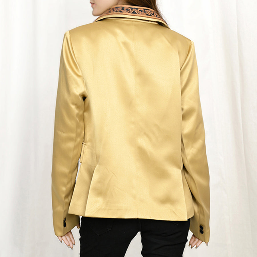 American Darling Genuine leather Hand tooled carved Women Blazer dress jacket | Vintage