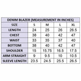 ADBZ023 Genuine leather Hand tooled hand carved Women 100% cotton Denim Blazer dress jacket ladies Girl