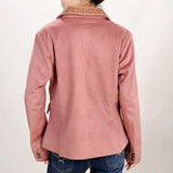 ADBZ025 Genuine leather Hand tooled hand carved Women Blazer dress jacket ladies Girl