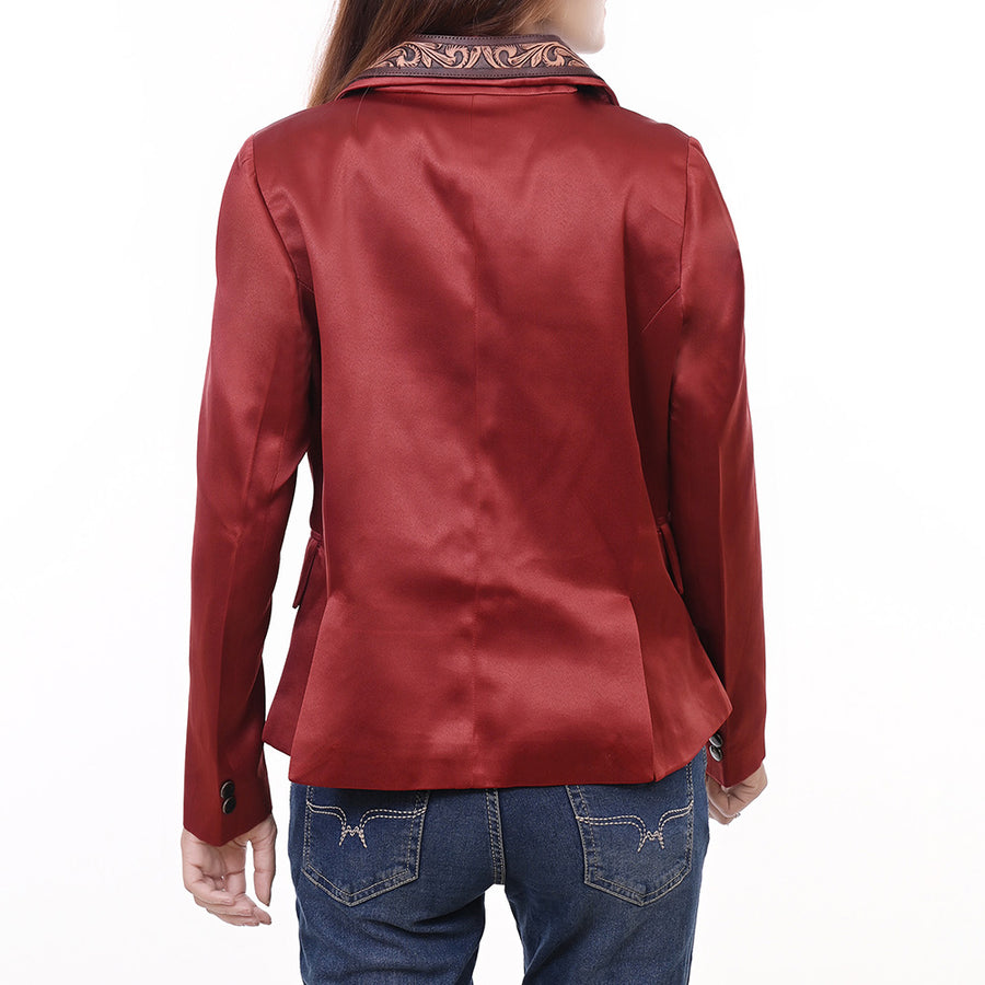 American Darling Genuine leather Hand tooled carved Women Blazer dress jacket | Vintage