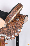 Hilason Western Horse Treeless Trail Barrel American Leather Saddle