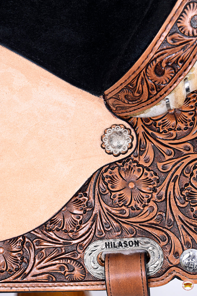 Hilason Western Horse Treeless Trail Barrel American Leather Saddle
