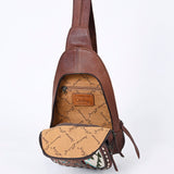 American Darling ADBG1182A Sling Hand Tooled Saddle Blanket Genuine Leather Women Bag Western Handbag Purse