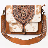 American Darling Messenger Hair on Hand Tooled Genuine Leather Western Women Bag Handbag Purse | Cute