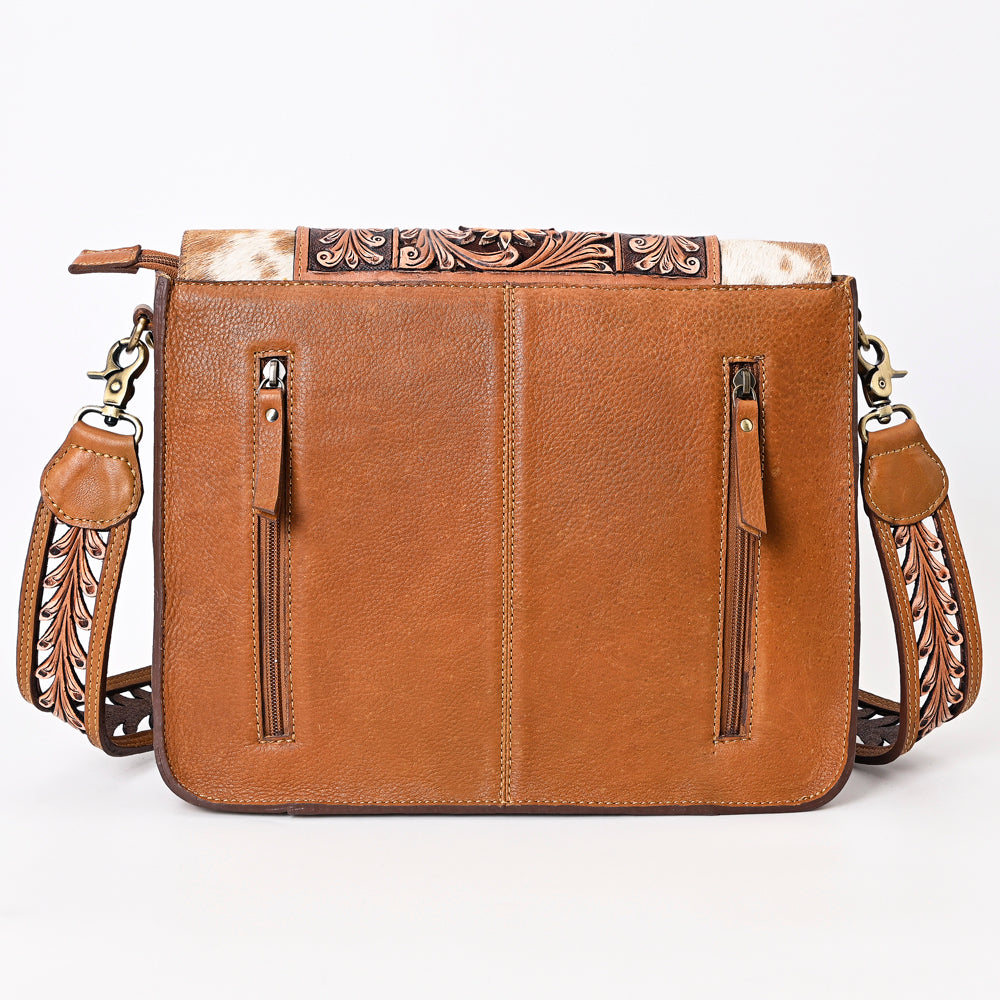 American Darling Messenger Hair on Hand Tooled Genuine Leather Western Women Bag Handbag Purse | Cute