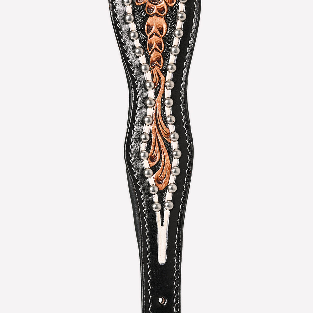 HIlason Genuine Leather Dog Collar Hand Tooled
